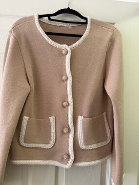 Elie Tahari Wool/Cotton Cardigan Jacket NWOT Size Large
